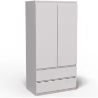 Skriňa Merg 90cm – biela, dvojdverová, zásuvky
