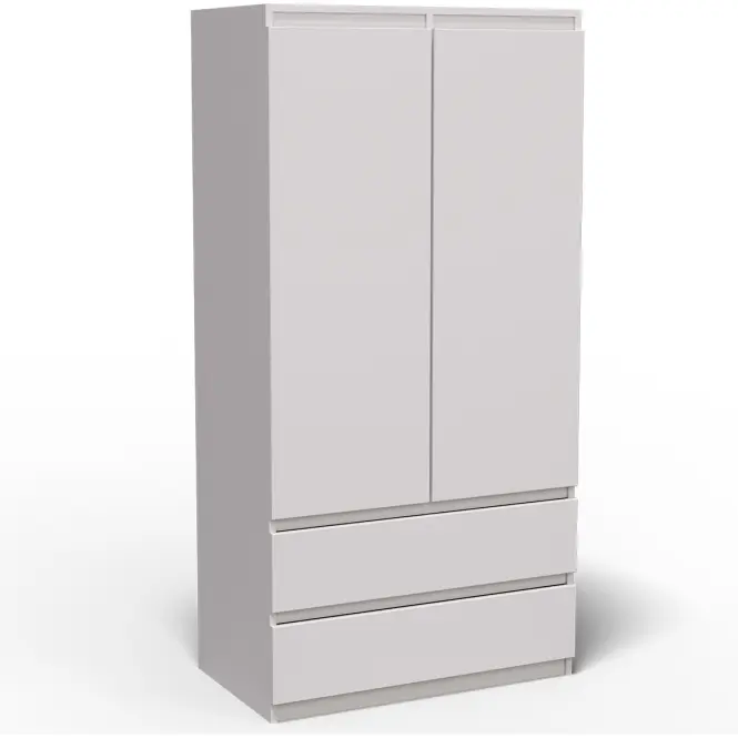 Skriňa Merg 90cm – biela, dvojdverová, zásuvky
