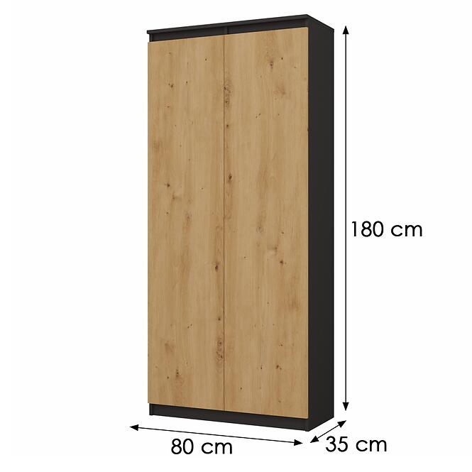 Regál KancelárskI Rs-80 Hemn Antracit/Artisan
