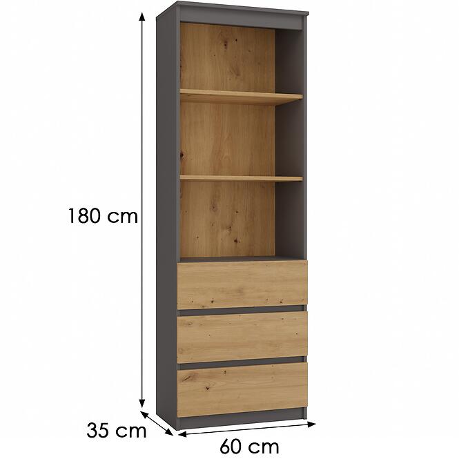 Regál KancelárskI 3S 3P Olimp Ant/Art Kpl,2