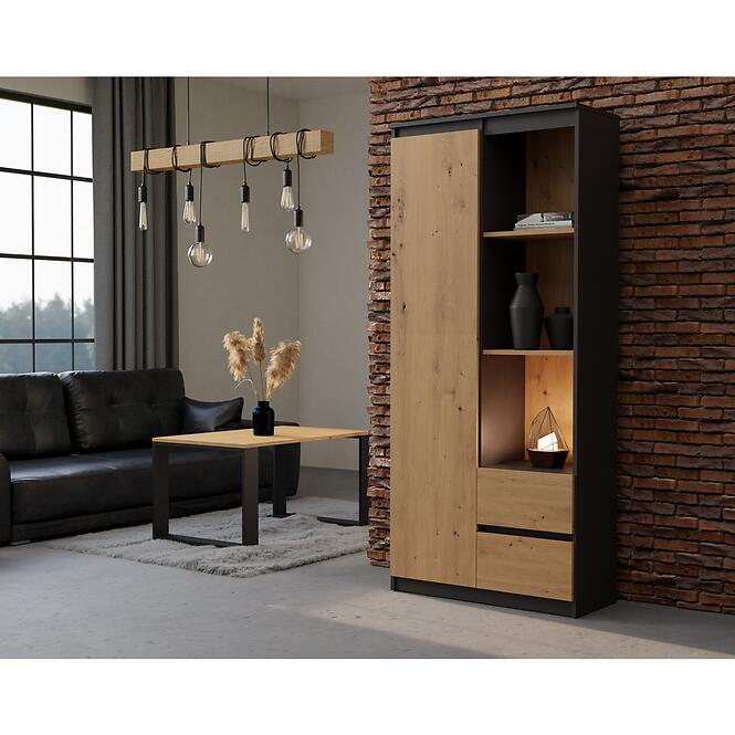 Regál KancelárskI Rs-80 Bily Antracit/Artisan