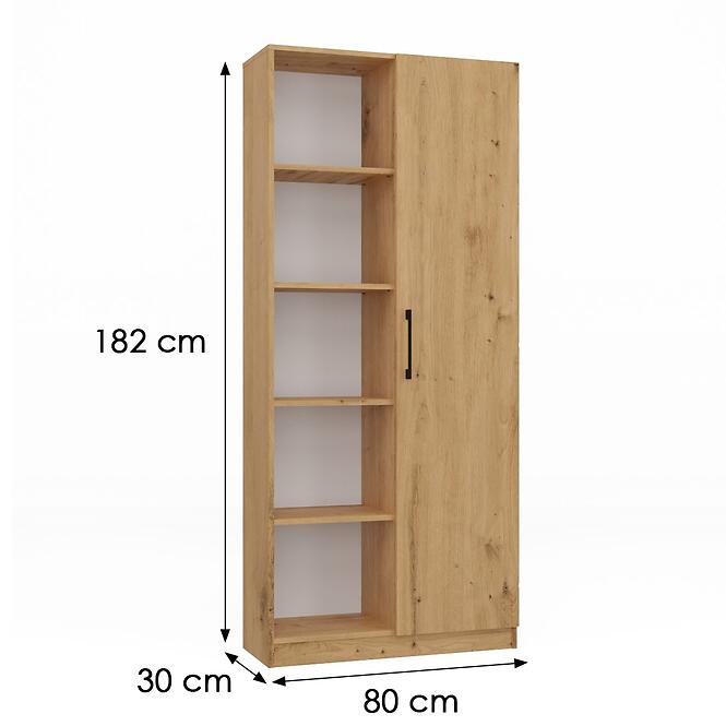 Regál 80cm Dvere Artisan