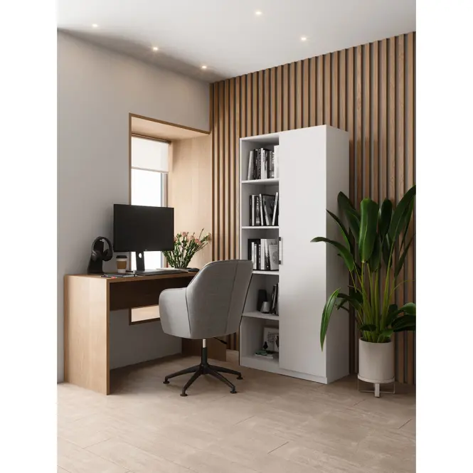 Regál 80 cm dvere biely