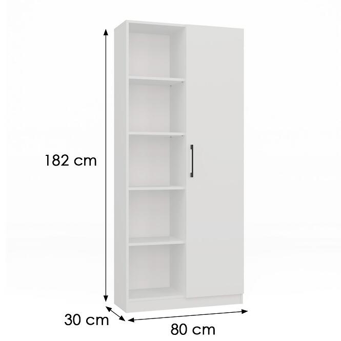 Regál 80cm Dvere Biel a,2