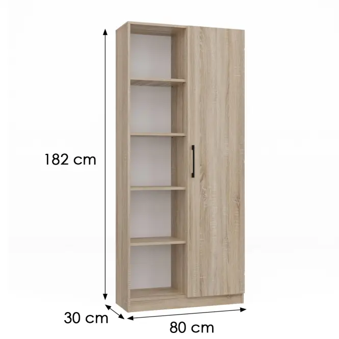 Regál 80cm Dvere Sonoma