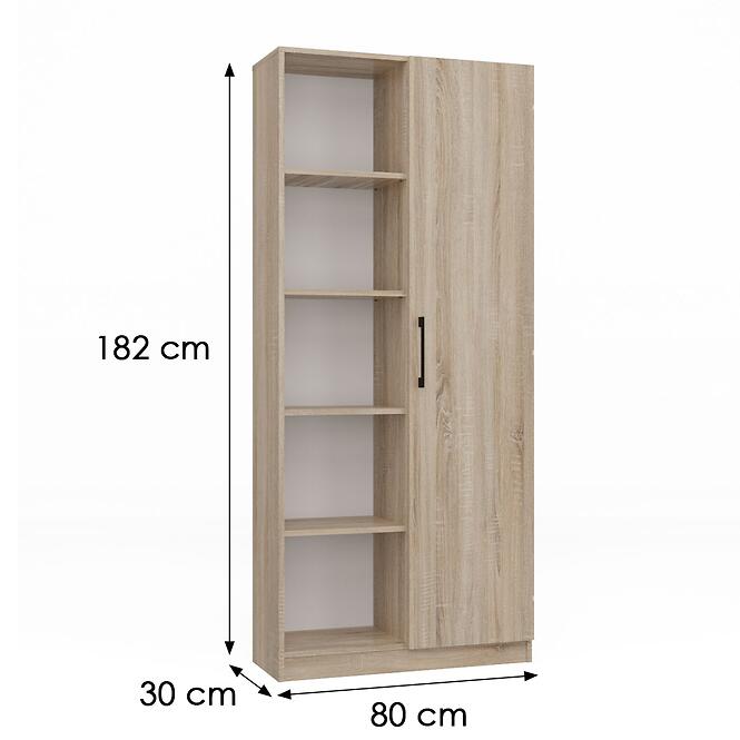 Regál 80cm Dvere Sonoma