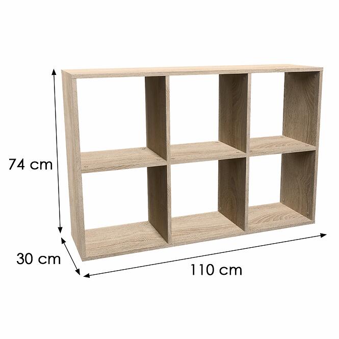 Regál Malax 2x3 Sonoma