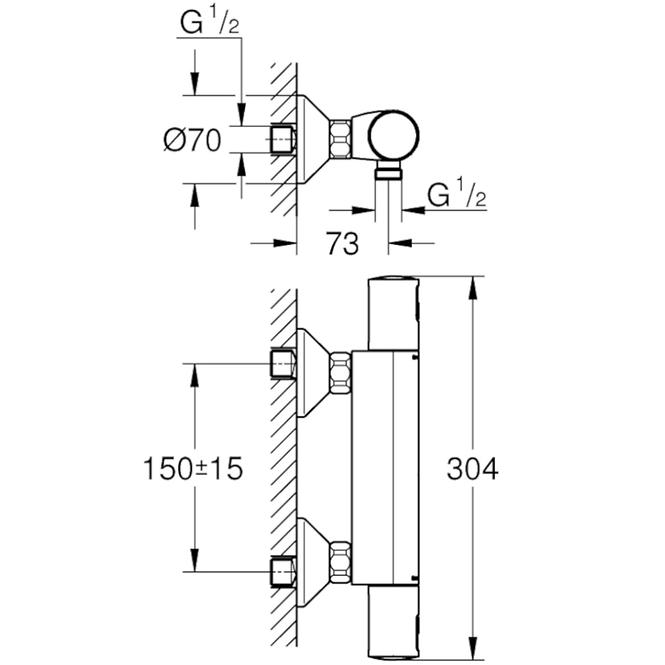 Batéria sprchová termostatická precision Start