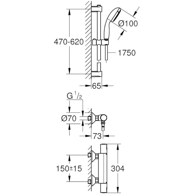 Batéria sprchová termostatická precision Start