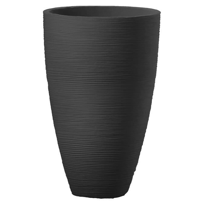 Ryhovaný kvetináč antracit 45xh70 cm