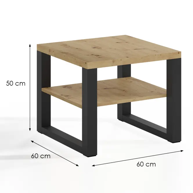 Konferenčný stolík Mona 600 + Półka Artisan/čierna