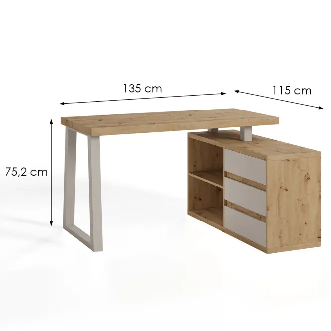 Set Iga II Písací stôl + Komoda Artisan/Kašmír,2