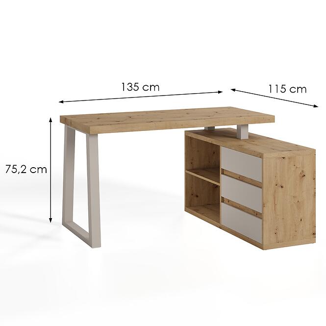 Set Iga II Písací stôl + Komoda Artisan/Kašmír,2