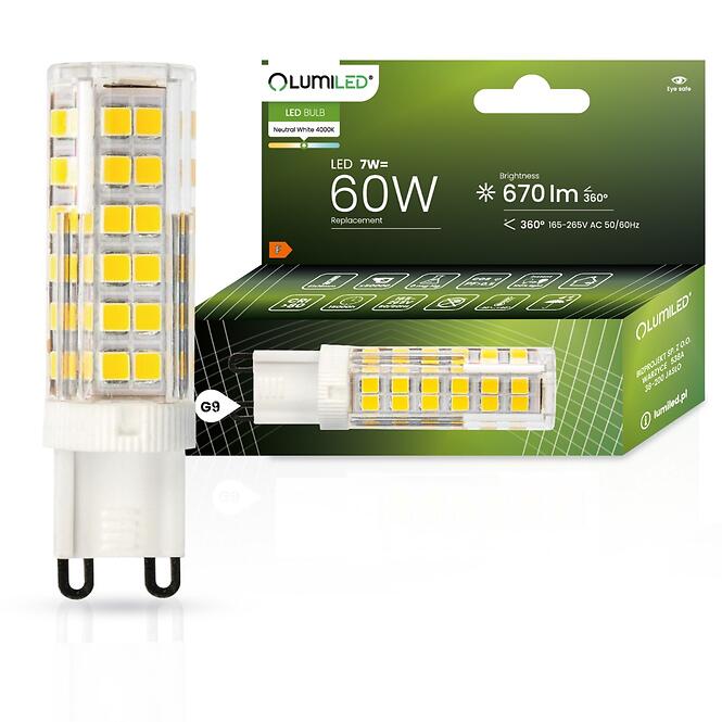 KAPSULA LED 7W 4000K 840 G9 665lm 230V LUMILED