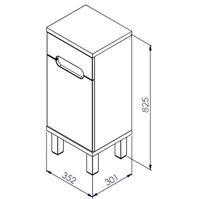 Kúpeľňová skrinka 35 OVO biela