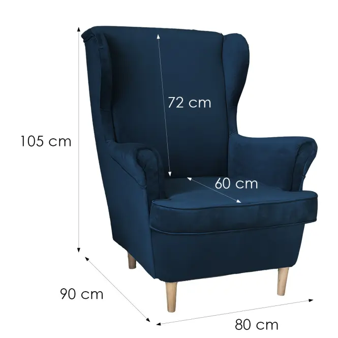 Kreslo Kingston Royal 22 00/1, námornícka modrá