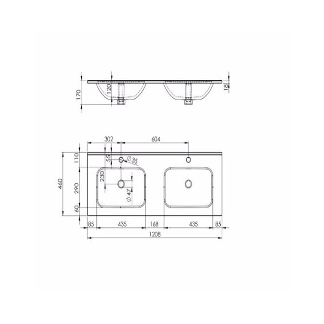 Umyvadlo Merkado 120 Duo,2