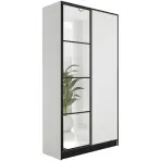 Skriňa Eden 107 cm so zrkadlom – biela, dvojdverová