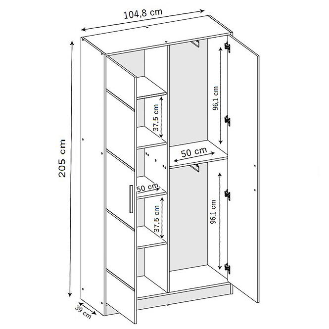 Skriňa Eden 2d 107 Biela 1,3