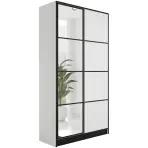 Skriňa Eden 107 cm so zrkadlom – biela, dvojdverová