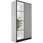 Skriňa Eden 107 cm so zrkadlom – biela, dvojdverová