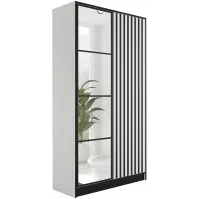 Skriňa Eden 107 cm so zrkadlom – biela, dvojdverová