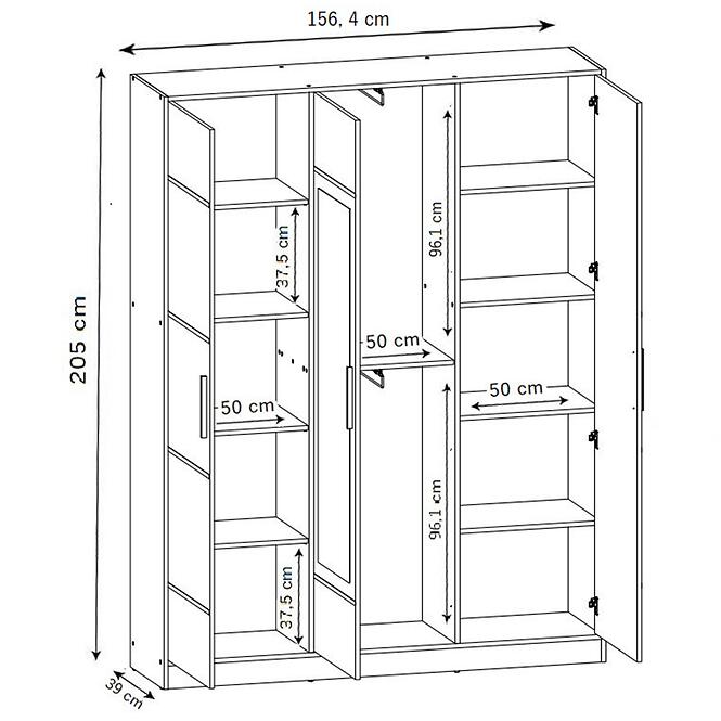 Skriňa Eden 3d 157 Biela 1,3