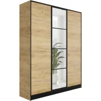 Skriňa Eden 157 cm so zrkadlom – dub craft zlatý, trojdverová
