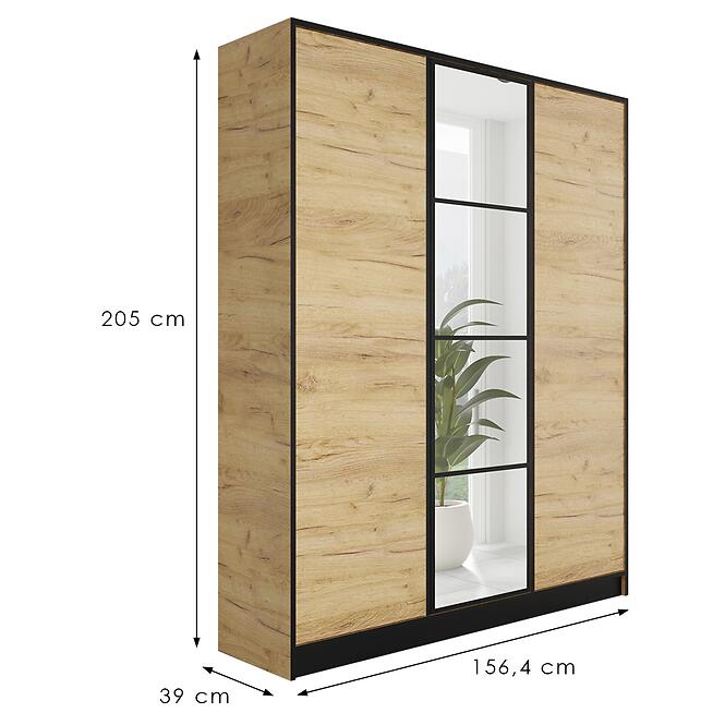 Skriňa Eden 3d 157 Dub Craft Zlatý 1,2