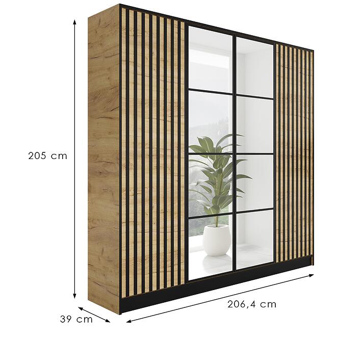 Skriňa Eden 4d 207 Dub Craft Zlatý 3,2