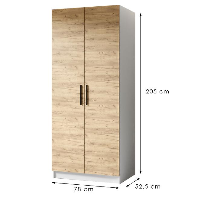 Skriňa Gold 2d Biela/Dub Craft Zlatý
