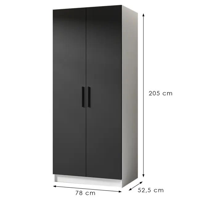 Skriňa Gold 2d Biela/Čierna
