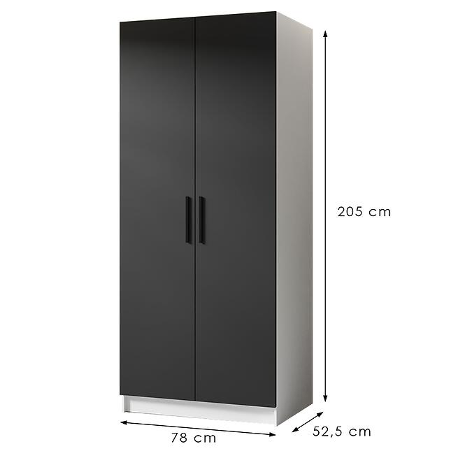 Skriňa Gold 2d Biela/Čierna