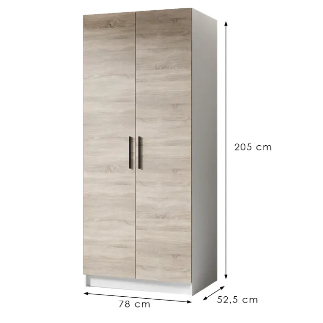 Skriňa Gold 2d Biela/Dub Sonoma,2