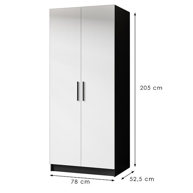 Skriňa Gold 2d Čierna/Biela