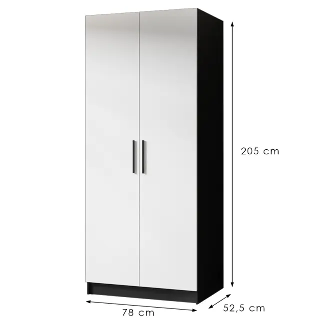 Skriňa Gold 2d Čierna/Biela,2