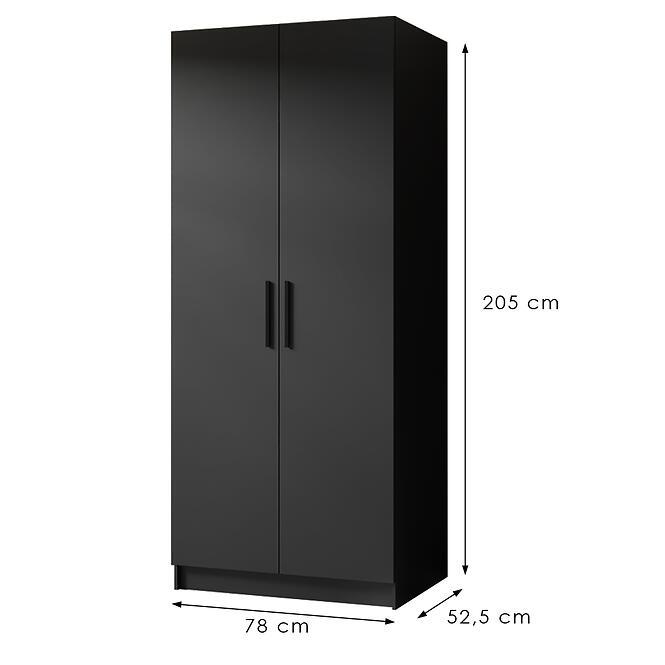 Skriňa Gold 2d Čierna/Čierna