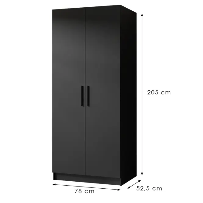 Skriňa Gold 2d Čierna/Čierna,2