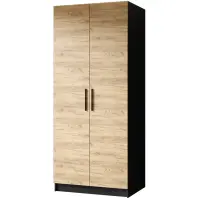Skriňa Gold 78 cm – čierna/dub craft zlatý, dvojdverová