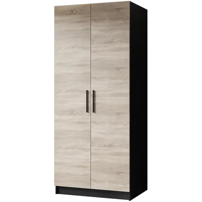 Skriňa Gold 78 cm – čierna/dub sonoma, dvojdverová