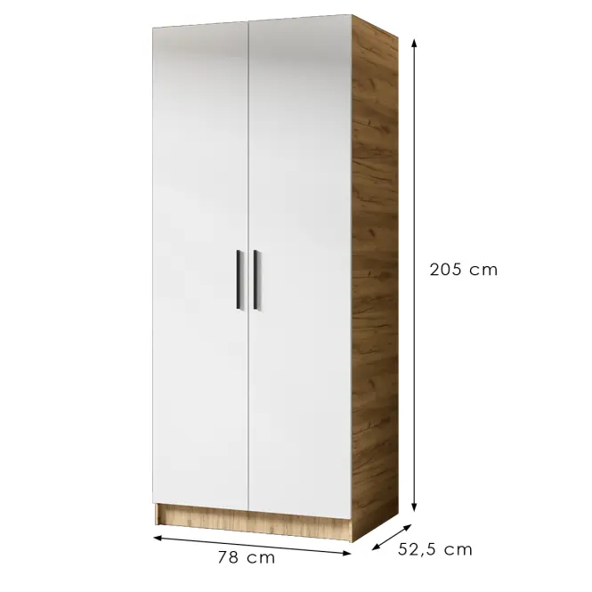 Skriňa Gold 2d Dub Craft Zlatý/Biela