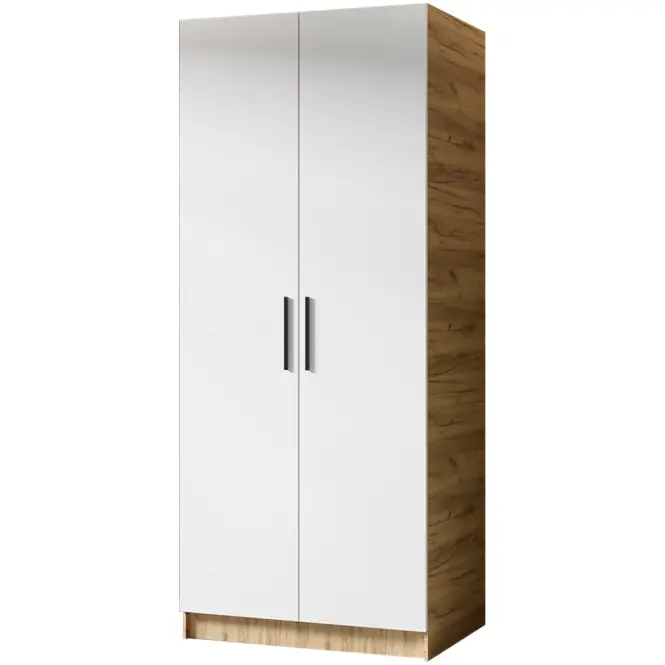 Skriňa Gold 78 cm – dub craft zlatý/biela, dvojdverová