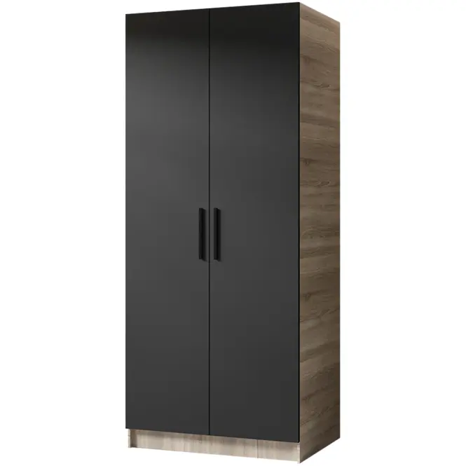Skriňa Gold 78 cm – dub sonoma/čierna, dvojdverová