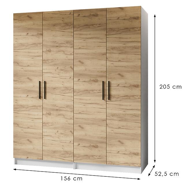 Skriňa X2 Gold 2d Biela/Dub Craft Zlatý