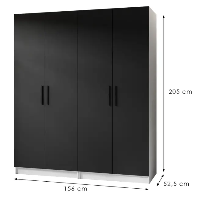 Skriňa X2 Gold 2d Biela/Čierna,2