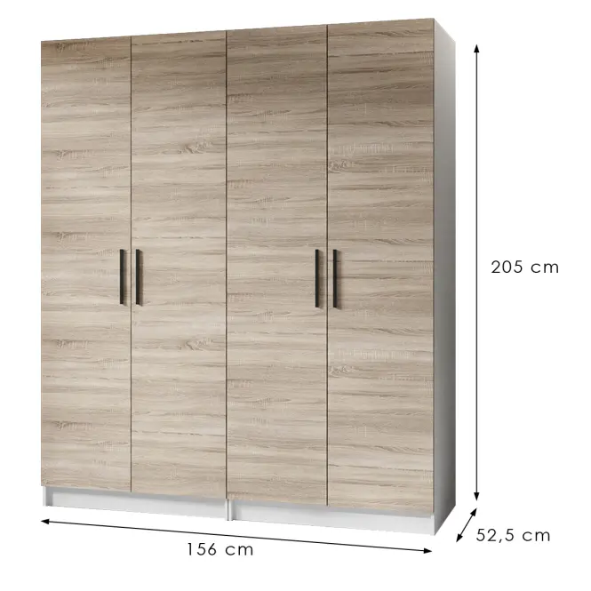 Skriňa X2 Gold 2d Biela/Dub Sonoma,2