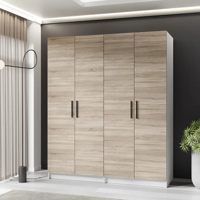 Skriňa X2 Gold 2d Biela/Dub Sonoma,3