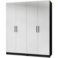 Skriňa Gold 156 cm – čierna/biela, štvordverová
