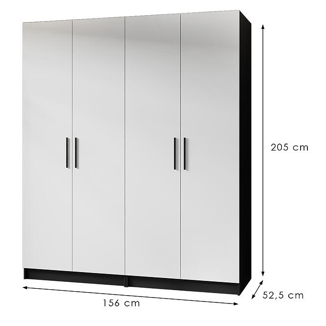 Skriňa X2 Gold 2d Čierna/Biela