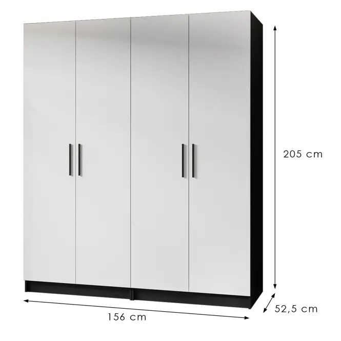 Skriňa X2 Gold 2d Čierna/Biela,2